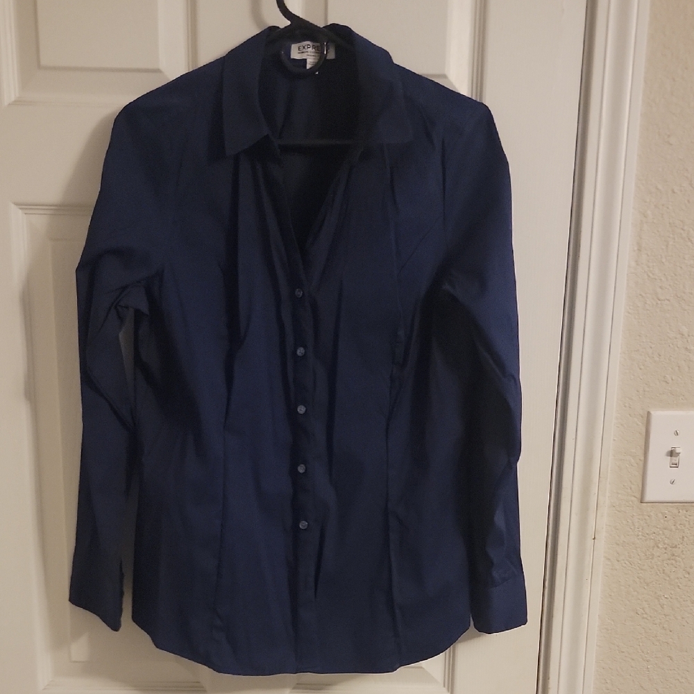 Express Navy Women's Button Down Shirt